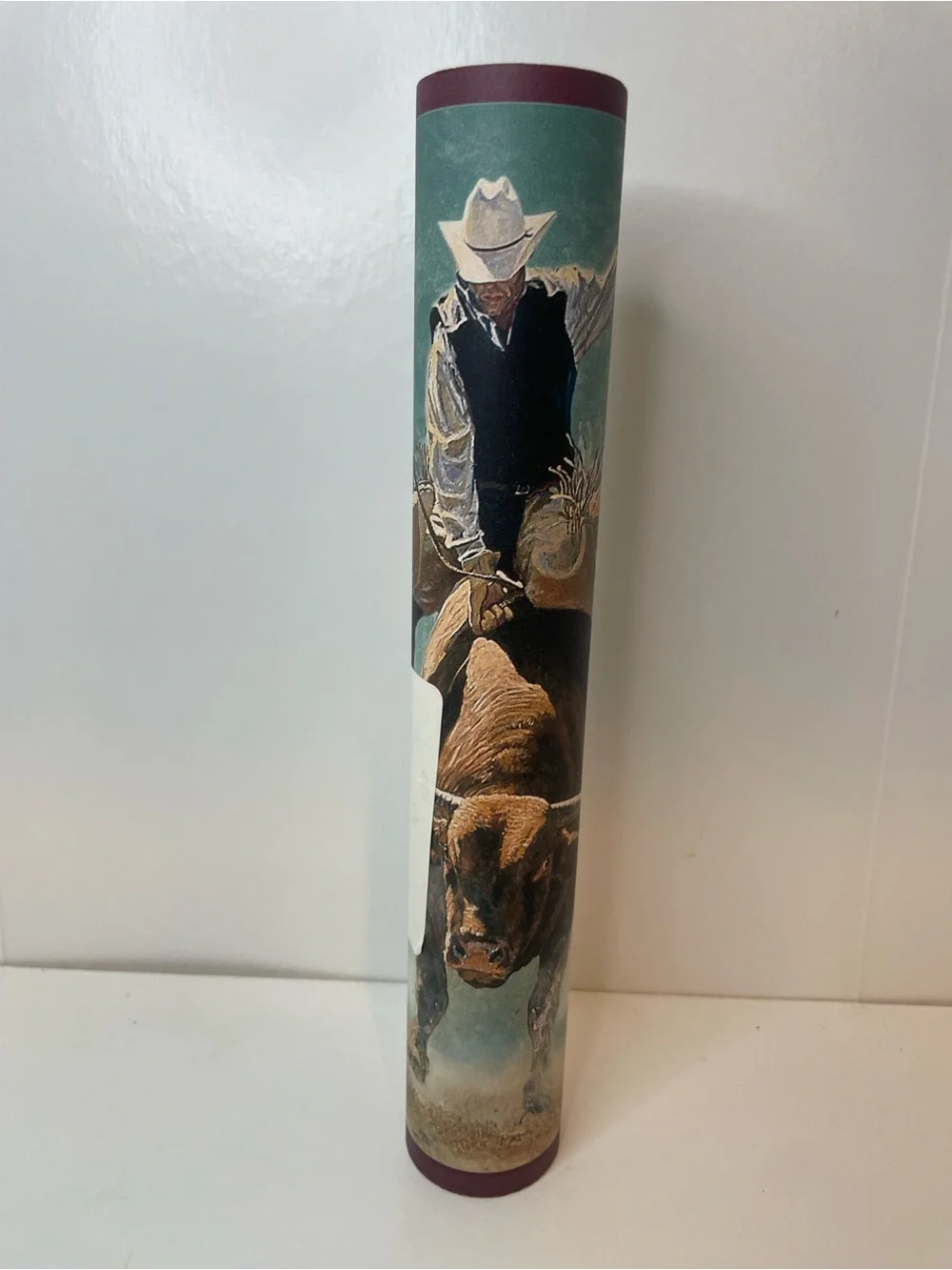 Prepasted Western Rodeo Wallpaper Border in Blue and Brown, Western Art Decor